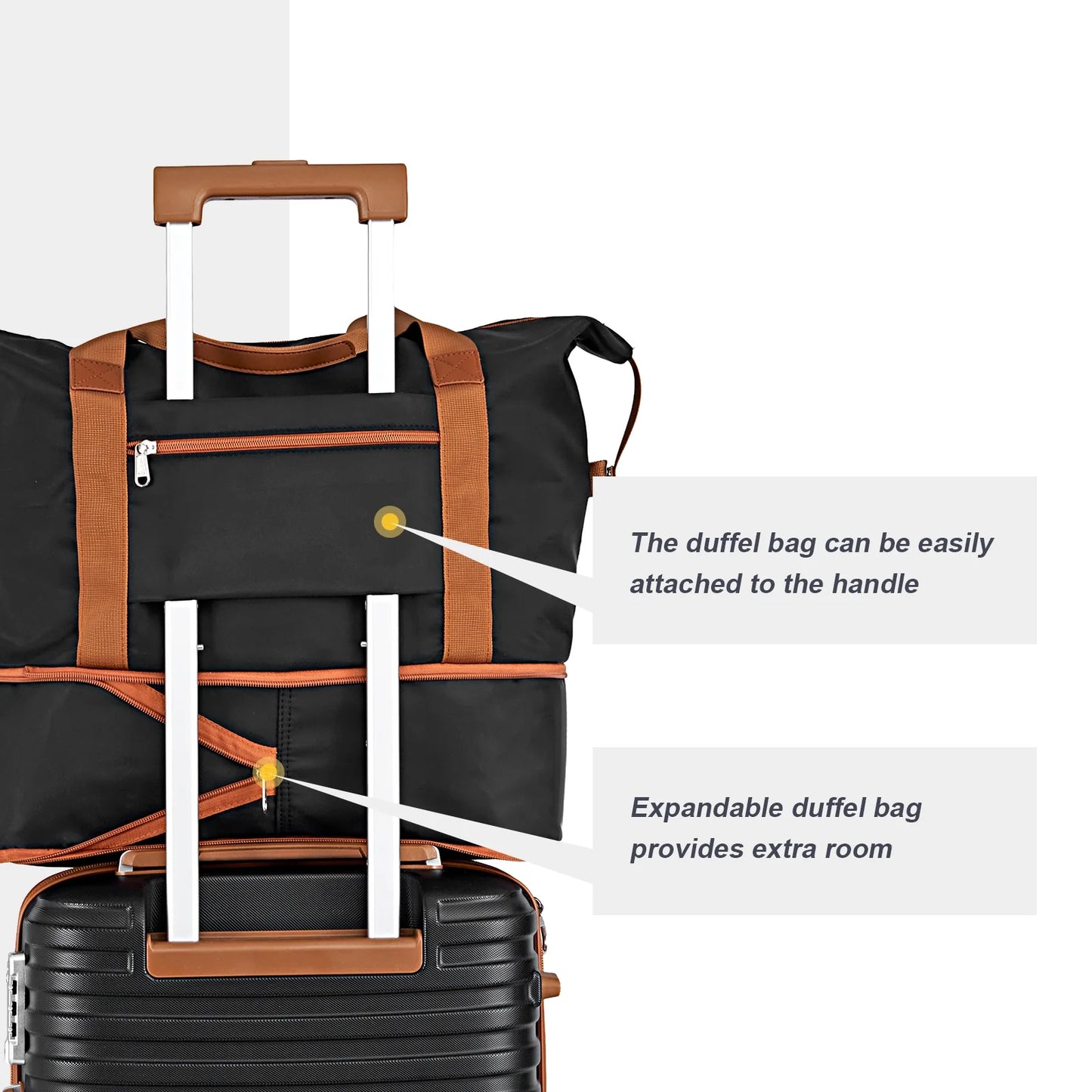 20" Expandable Carry-On Luggage Suicase with Spinner Wheels,Hardside 3PCS Set with TSA Lock