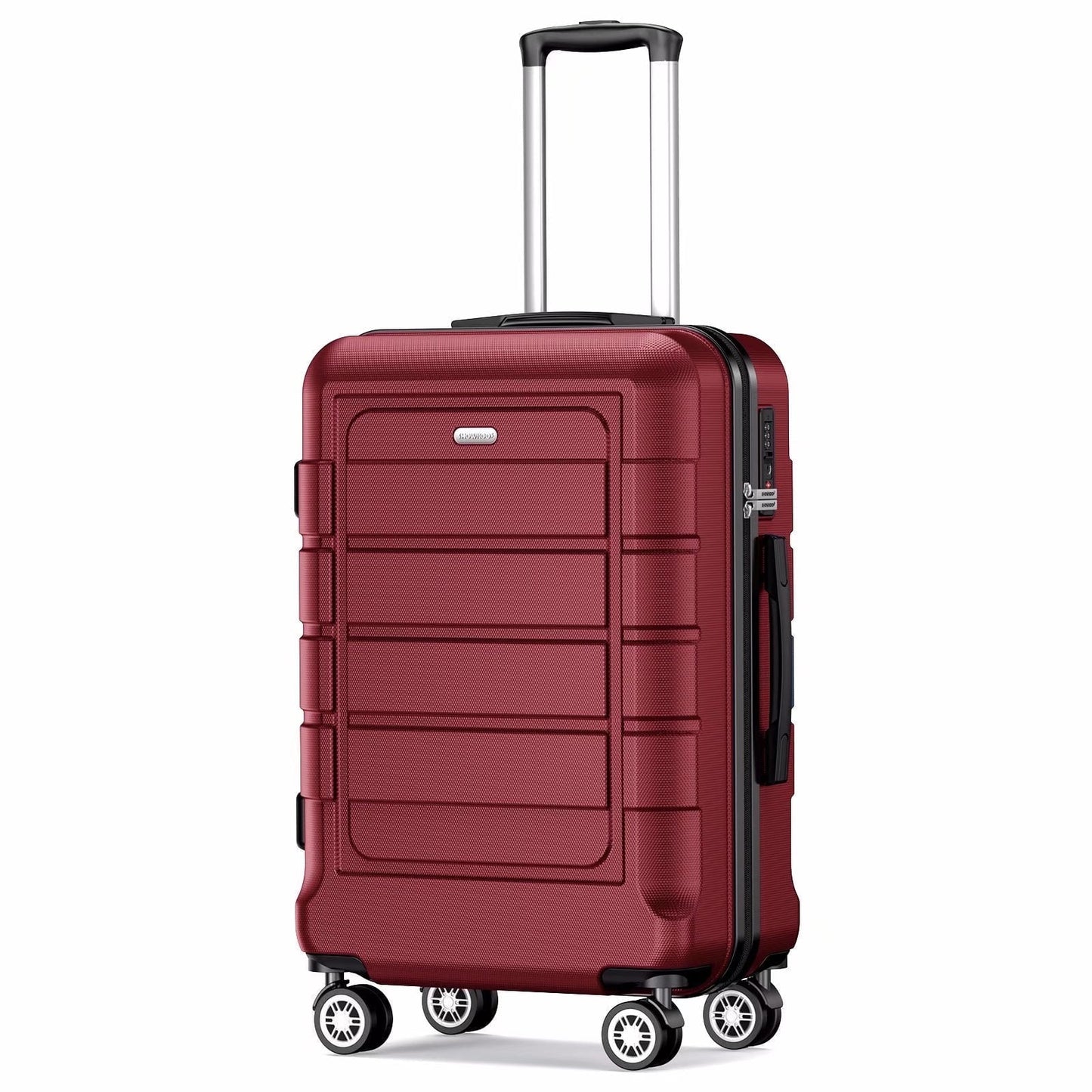 Carry-On 20" Hardside Luggage with Durable Spinner Wheels TSA Lock (Red)