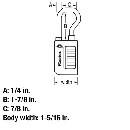 TSA Approved Combination Luggage Lock, Resettable, Extended Shackle