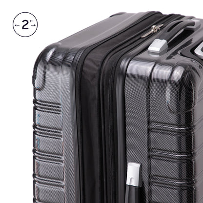 Hardside Fibertech Luggage 28" Checked Luggage, Black