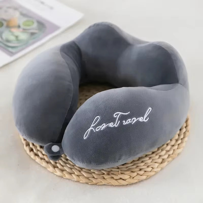 Travel Neck Pillow Travel Neck Cushion Durable U-Shaped Travel Portable Neck Pillow Airplan Soft Pillow PP Cotton