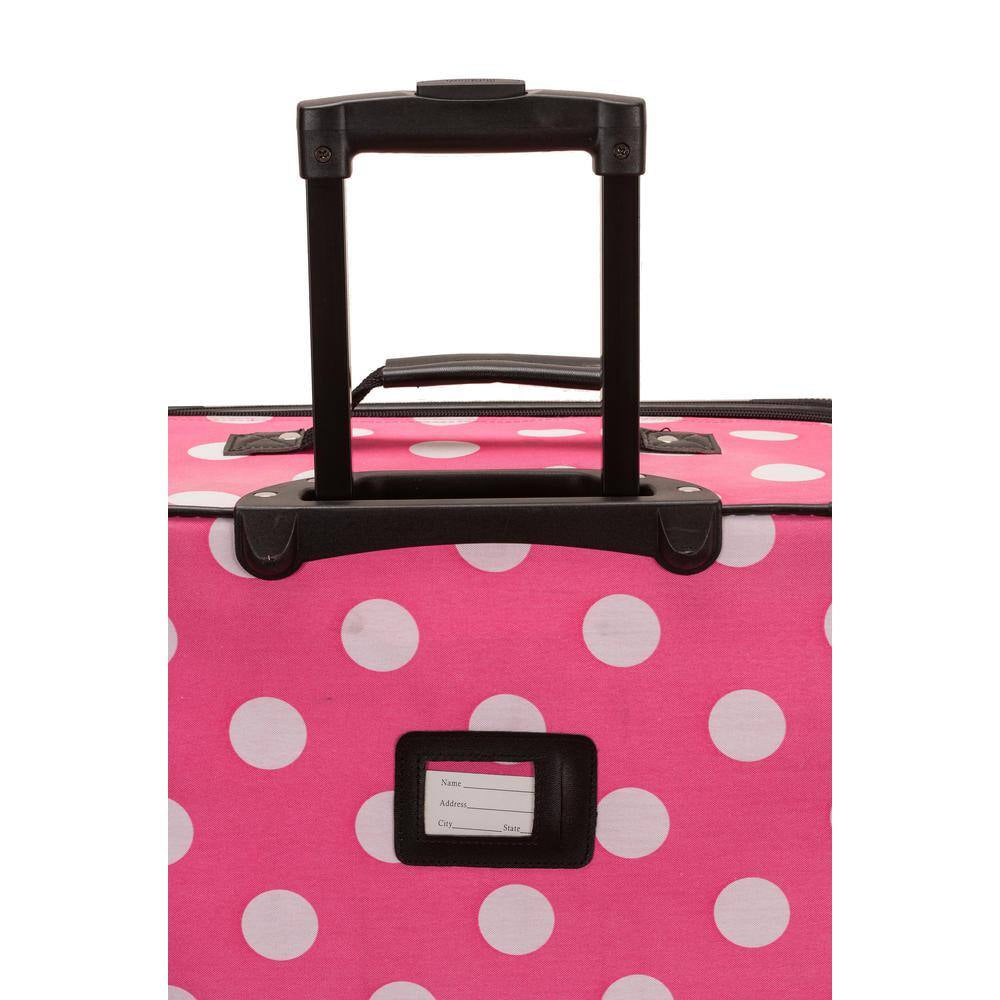 Polka Expandable Luggage 4-Piece Softside Luggage Set, Pink Dot