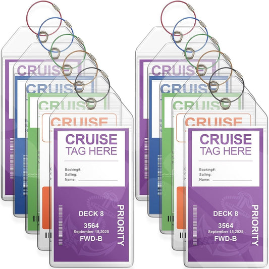 10 Pack Cruise Luggage Tag Holder, Carnival Cruise Luggage Tags, Cruise Ship Lug