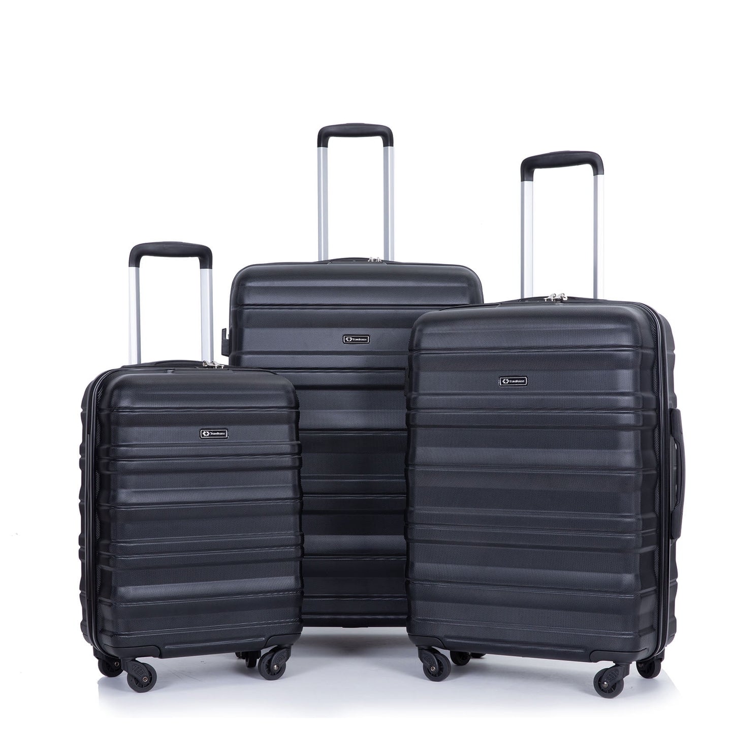 Hardside Luggage Set 3-Piece Set (21/25/29) Lightweight Suitcase 4-Wheeled Suitcase Set (Black)