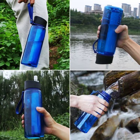 Water Purifier Bottle with Filter Outdoor Camping Sports Survival Emergency Water Filter Filtration Drop Shipping