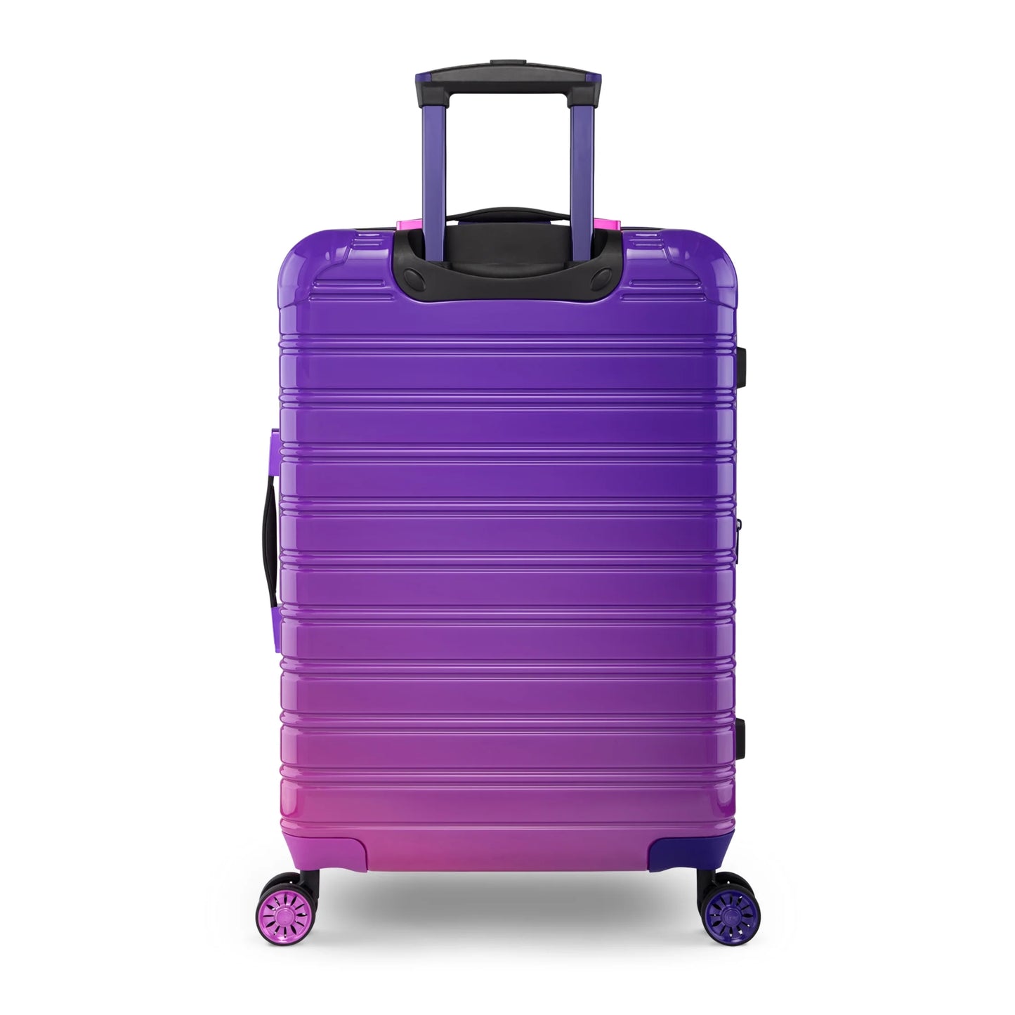 Hardside Luggage Fibertech 3 Piece Set with Double Spinner Wheels, 20" Carry-On Luggage, 24" Checked Luggage and 28" Checked Luggage, Midnight Berry