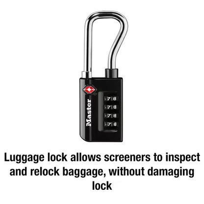 TSA Approved Combination Luggage Lock, Resettable, Extended Shackle