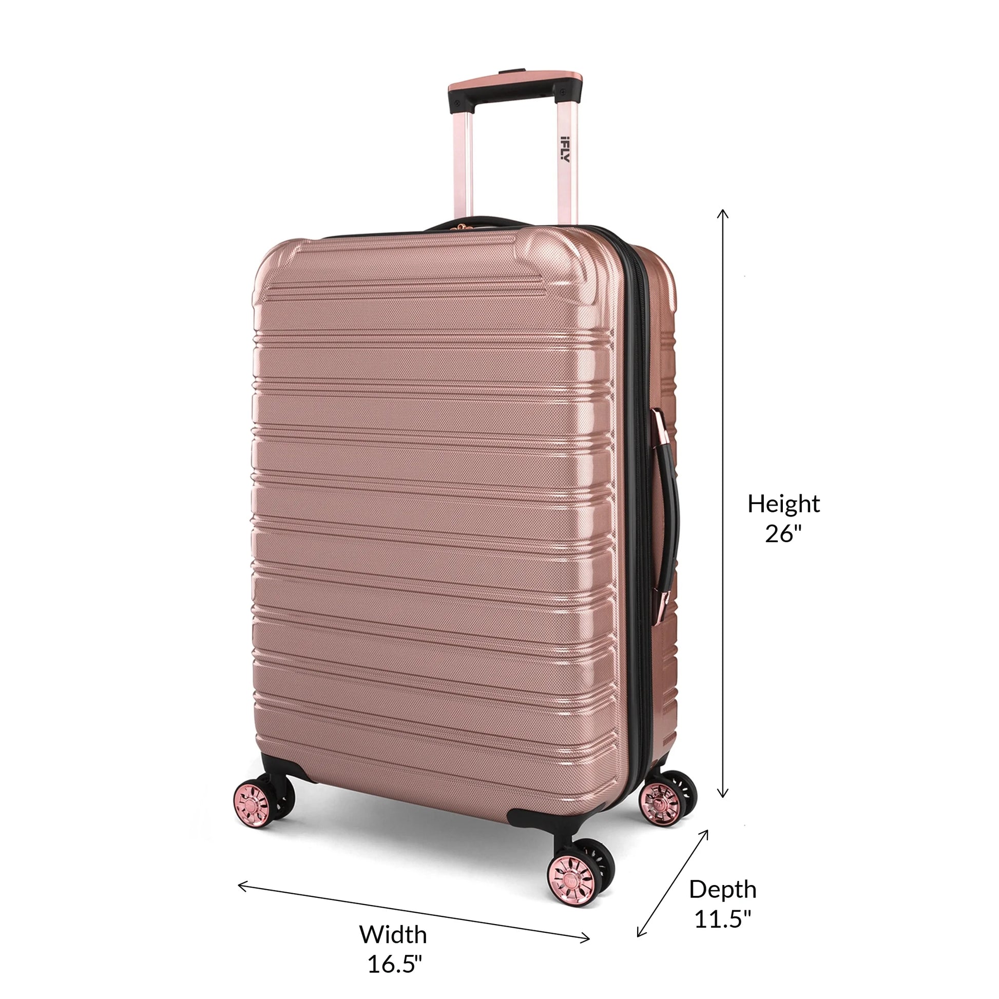 Hardside Fibertech Luggage 24" Checked Luggage, Rose Gold