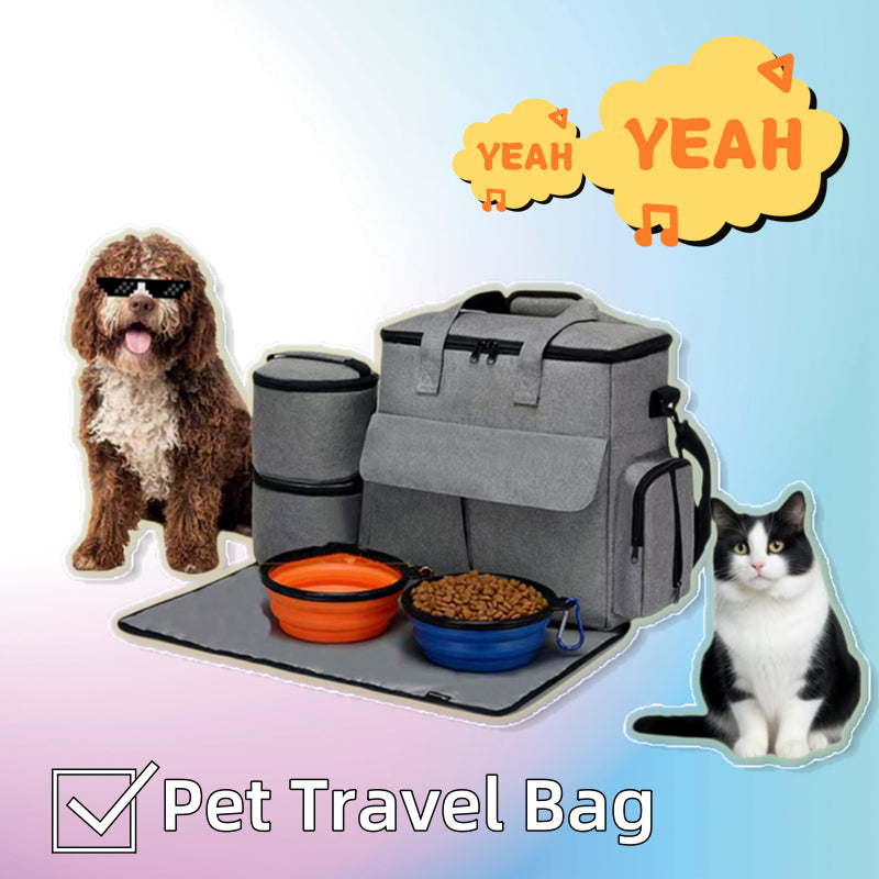 Dog Travel Bag Kit Pet Bag Out Travel Convenient Large-Capacity Backpack Outdoor Travel Traveling Storage Bag Mat