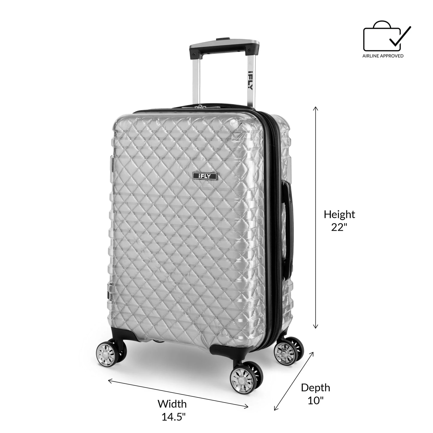 Hardside Spectre versus Clear Carry-On Lugagge, 20", Silver