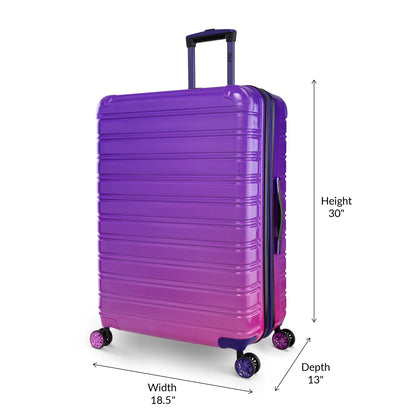 Hardside Luggage Fibertech 3 Piece Set with Double Spinner Wheels, 20" Carry-On Luggage, 24" Checked Luggage and 28" Checked Luggage, Midnight Berry