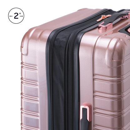 Hardside Fibertech Luggage 24" Checked Luggage, Rose Gold