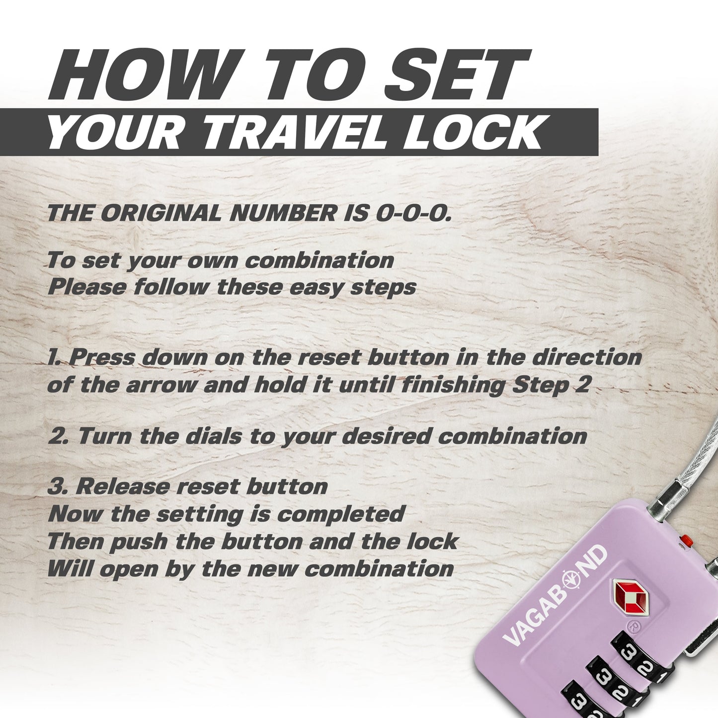 TSA Accepted Luggage Travel Lock 3 Digit Combination Keyless Resettable Suitcase Steel Cable Lock with Zinc Alloy Body Purple 2 Pack