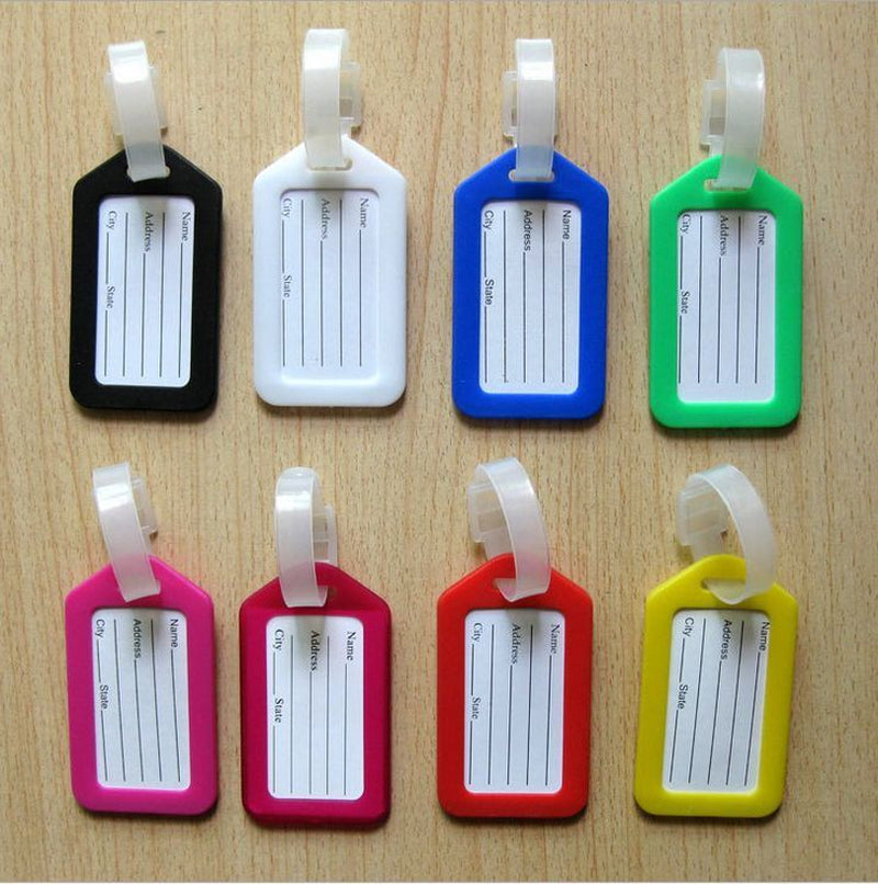 10 Travel Luggage Bag Tag Plastic Suitcase Baggage Office Name Address ID Label