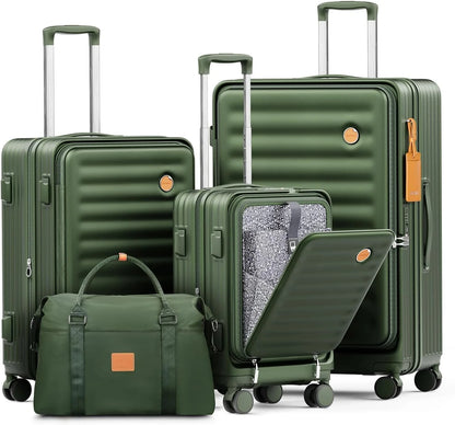 - 4 Luggage Sets PC Hardside Spinner Luggage -（Expandable Suitcase20"24"）28-In Checked Luggage