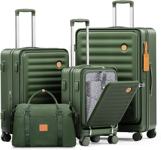 - 4 Luggage Sets PC Hardside Spinner Luggage -（Expandable Suitcase20"24"）28-In Checked Luggage