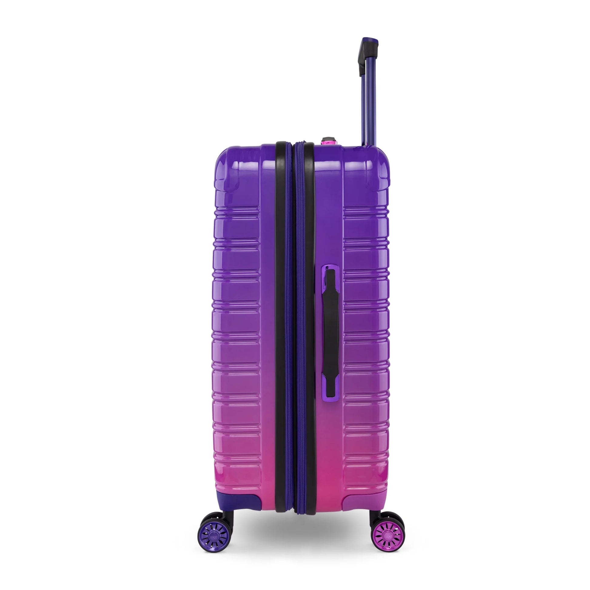 Hardside Luggage Fibertech 3 Piece Set with Double Spinner Wheels, 20" Carry-On Luggage, 24" Checked Luggage and 28" Checked Luggage, Midnight Berry