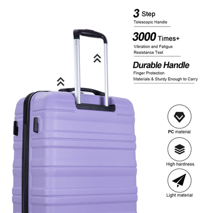 Hardside Luggage Set 3-Piece Set (21/25/29) Lightweight Suitcase 4-Wheeled Suitcase Set(Purple)