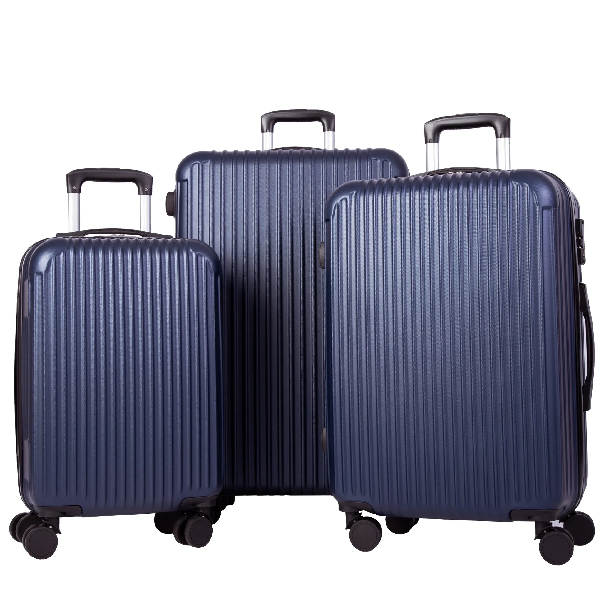 3 Piece Luggag Sets Nested Spinner Suitcase with TSA Lock and 360° Spinner Wheels 20/24/28 Inch Suitcase Sets, Blue