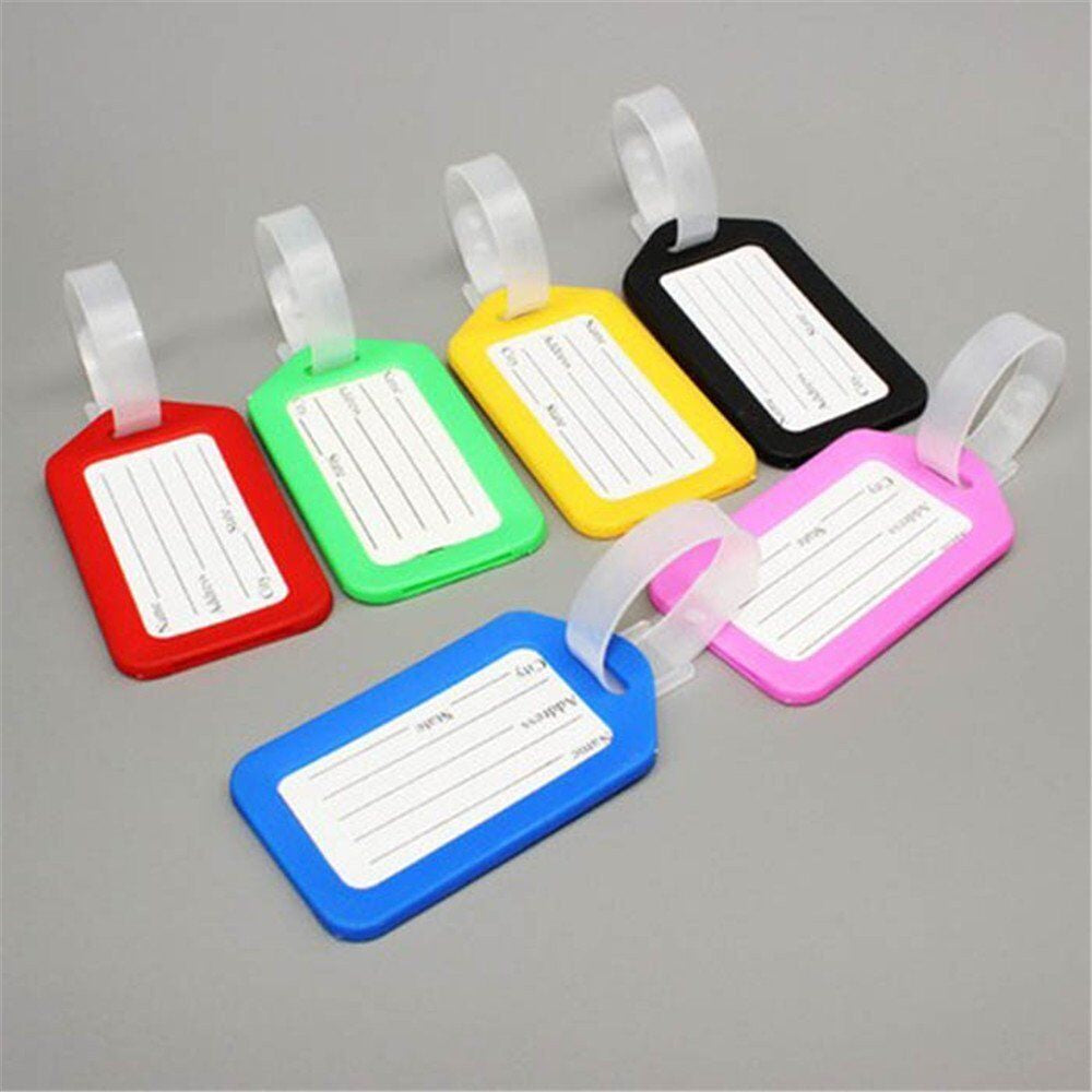 10 Travel Luggage Bag Tag Plastic Suitcase Baggage Office Name Address ID Label