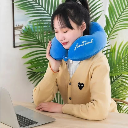 Travel Neck Pillow Travel Neck Cushion Durable U-Shaped Travel Portable Neck Pillow Airplan Soft Pillow PP Cotton