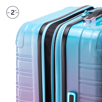 Hardside Fibertech 3 Piece Luggage Set, 20" Carry-On, 24" and 28" Checked Luggage, Cotton Candy