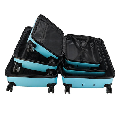 3Pcs Traveling Luggage Set, Portable Large Capacity Luggage Bags for Travel, Rolling Storage Suitcase, Blue, 20"+24"+28"