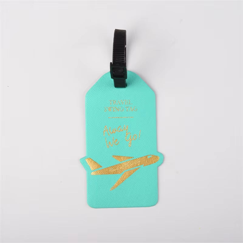 Travel Accessories Creative Aircraft PU Leather Luggage Tag Women Men Portable Label Suitcase ID Address Holder Baggage Boarding