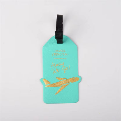 Travel Accessories Creative Aircraft PU Leather Luggage Tag Women Men Portable Label Suitcase ID Address Holder Baggage Boarding