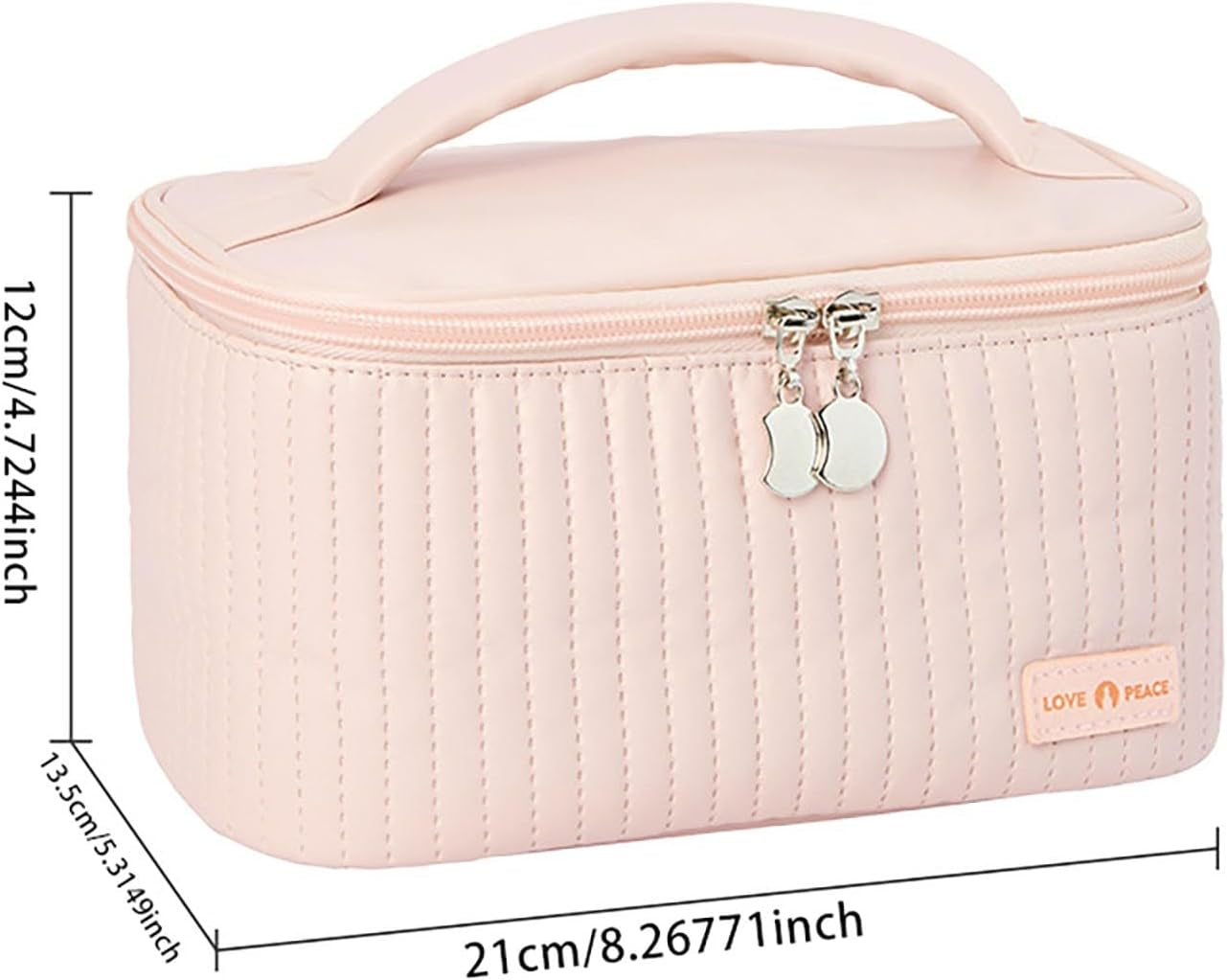 Large Makeup Organizer 2024 Pu Leather Waterproof Portable Large Cosmetic Bag Large Travel Toiletry Bag with Zipper Handle Skincare Bag for Women Girlfriend Birthday Gifts Valentines Day Gifts