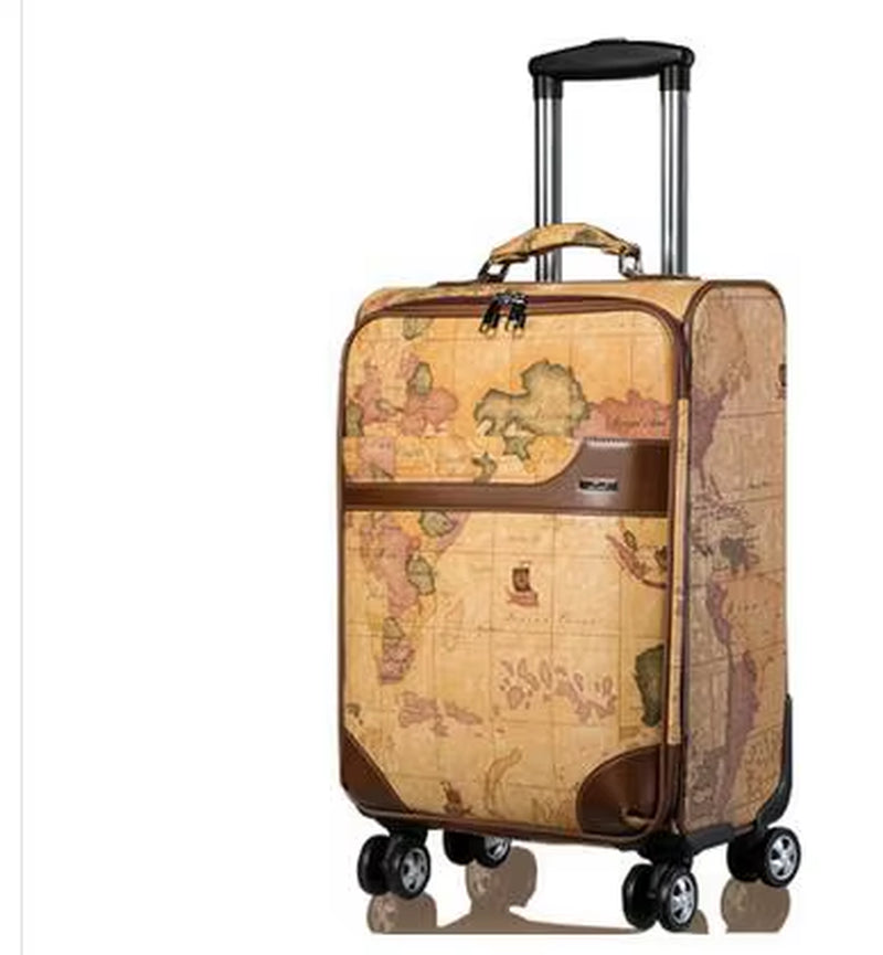 Travel Rolling Luggage Suitcase PU Spinner Suitcases Travel Luggage Bags on Wheels Travel Wheeled Suitcase Women Trolley Bags