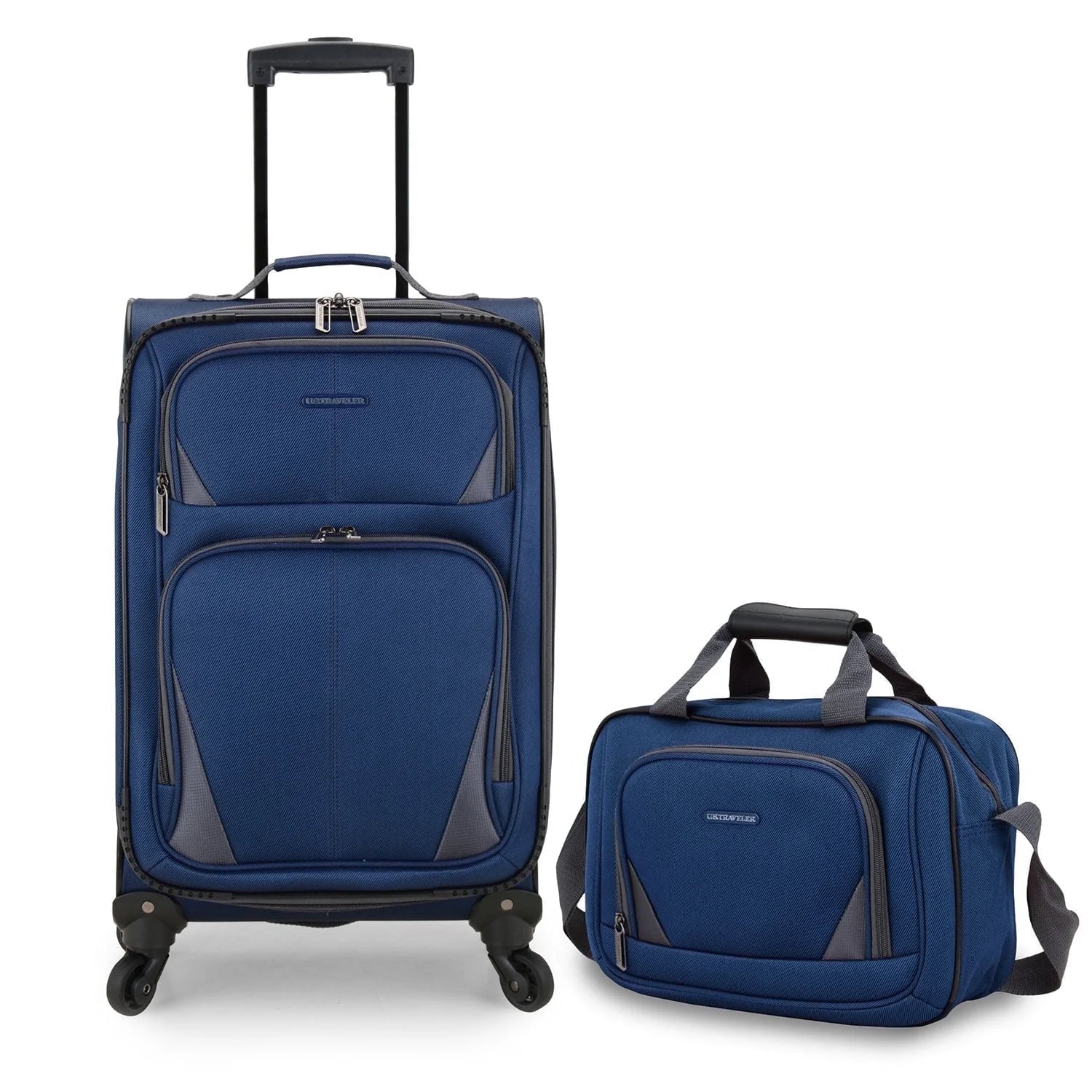 Forza 2-Piece Expandable Softside Carry-On Luggage Set – Spinner Wheels, Tsa-Approved, Tote Bag, Lightweight Travel Suitcase, Navy