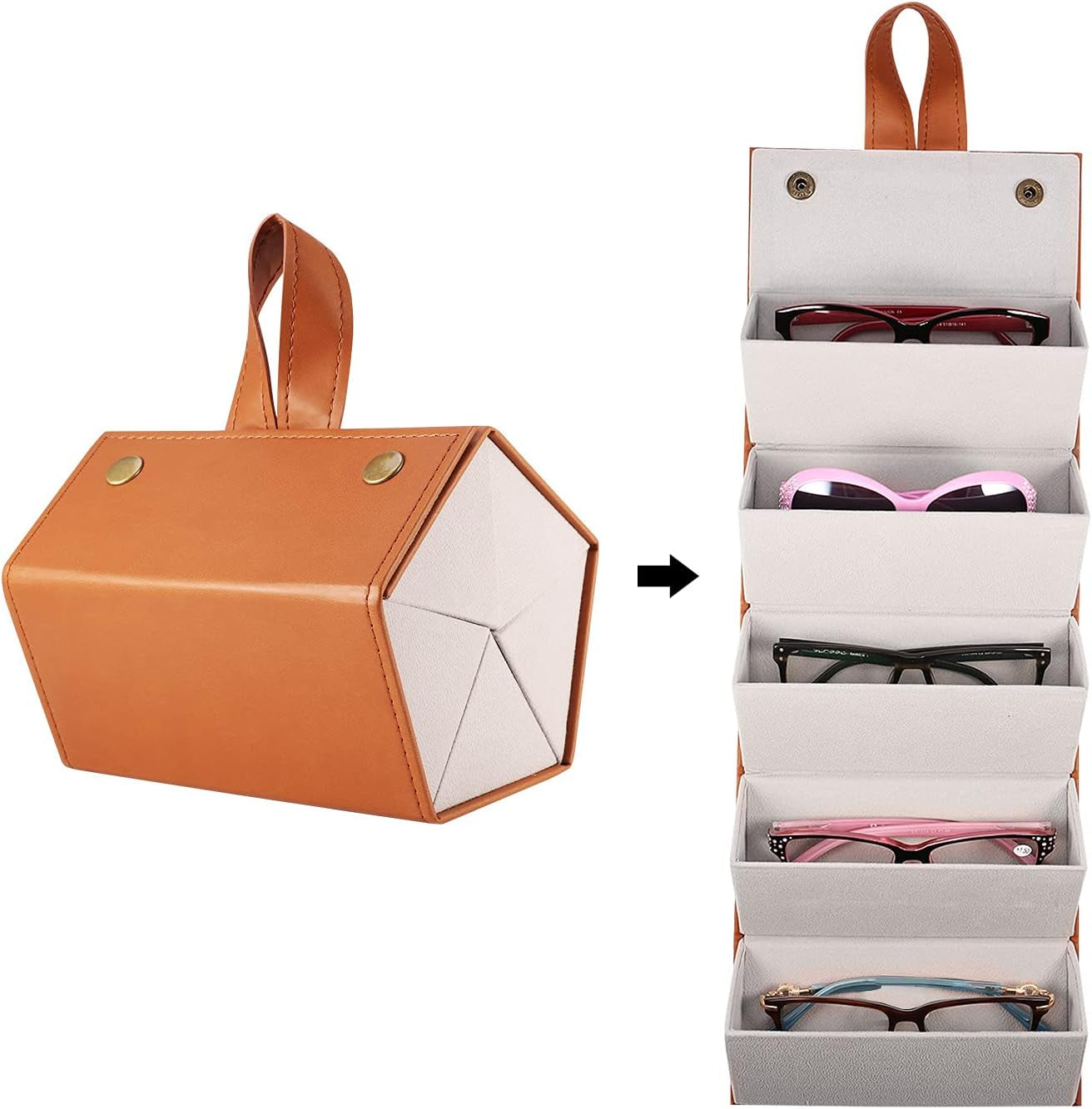 Travel Sunglasses Organizers Sunglass Travel Case Sunglass Travel Case for Multiple Pairs(4 Slot,5 or 6 Slots)