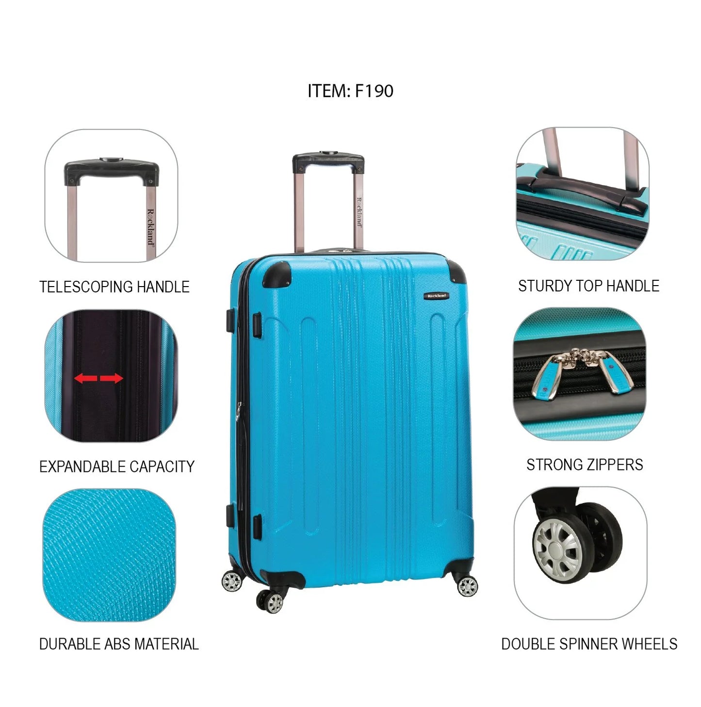 Luggage Sonic 3 Piece Hardside Spinner Luggage Set, F190