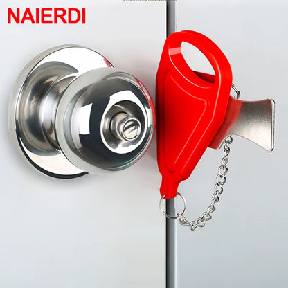 Portable Hotel Door Lock Travel Lock Childproof Door Lock Anti-Theft Lock for Security Home Safety Lock Door Hardware