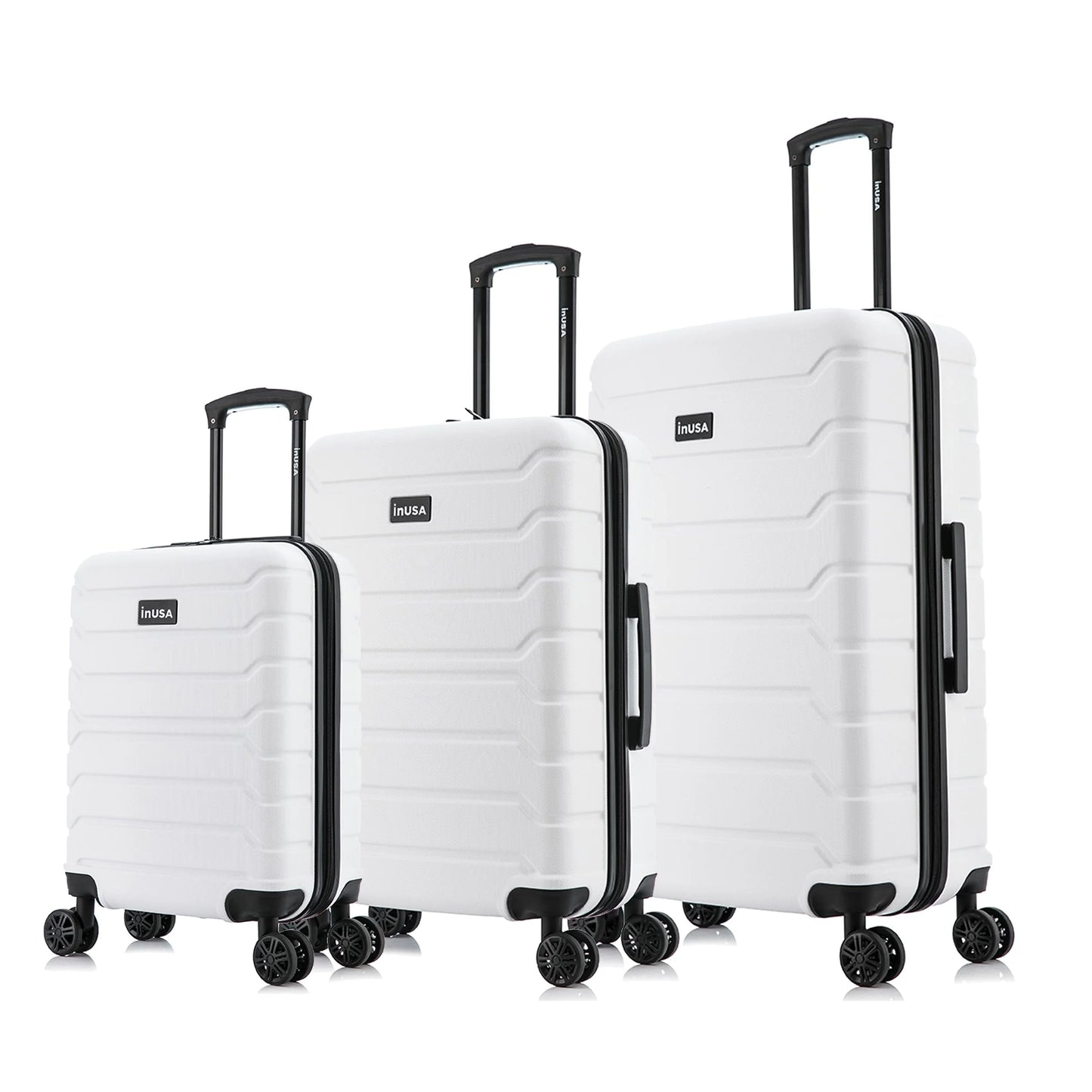 Trend 3-Piece Hardside Luggage Sets with Spinner Wheels, Handle, Trolley, (20"/24"/28"), White