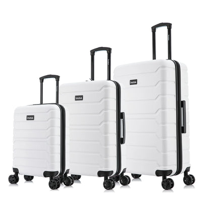 Trend 3-Piece Hardside Luggage Sets with Spinner Wheels, Handle, Trolley, (20"/24"/28"), White