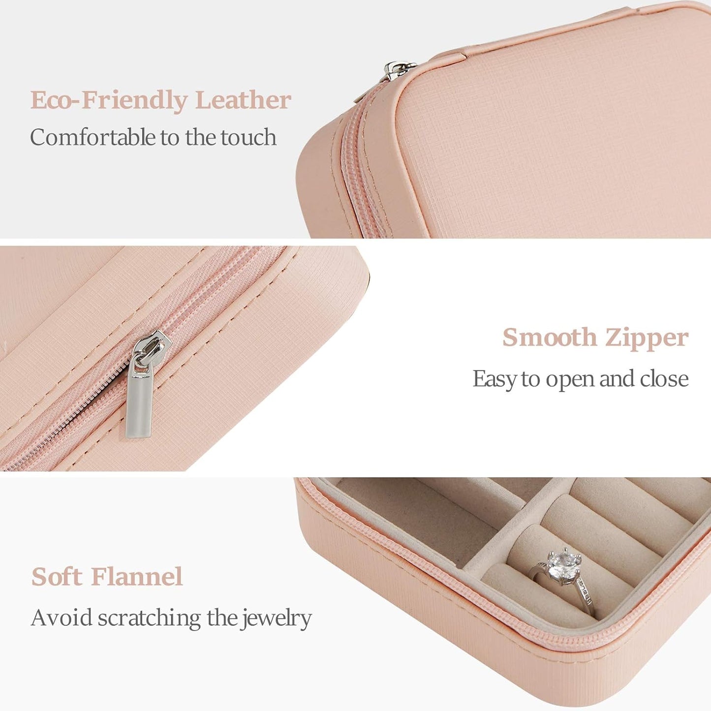 Travel Jewelry Case for Women, Small Travel Jewelry Boxes, Travel Jewelry Organizer for Rings Earrings