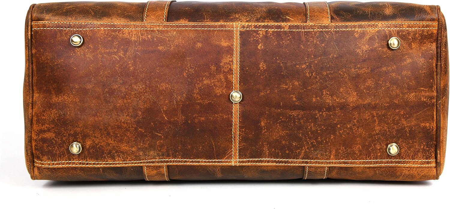 Leather Travel Duffel Bag | Gym Sports Bag Airplane Luggage Carry-On Bag | Gift for Father'S Day by Aaron Leather Goods