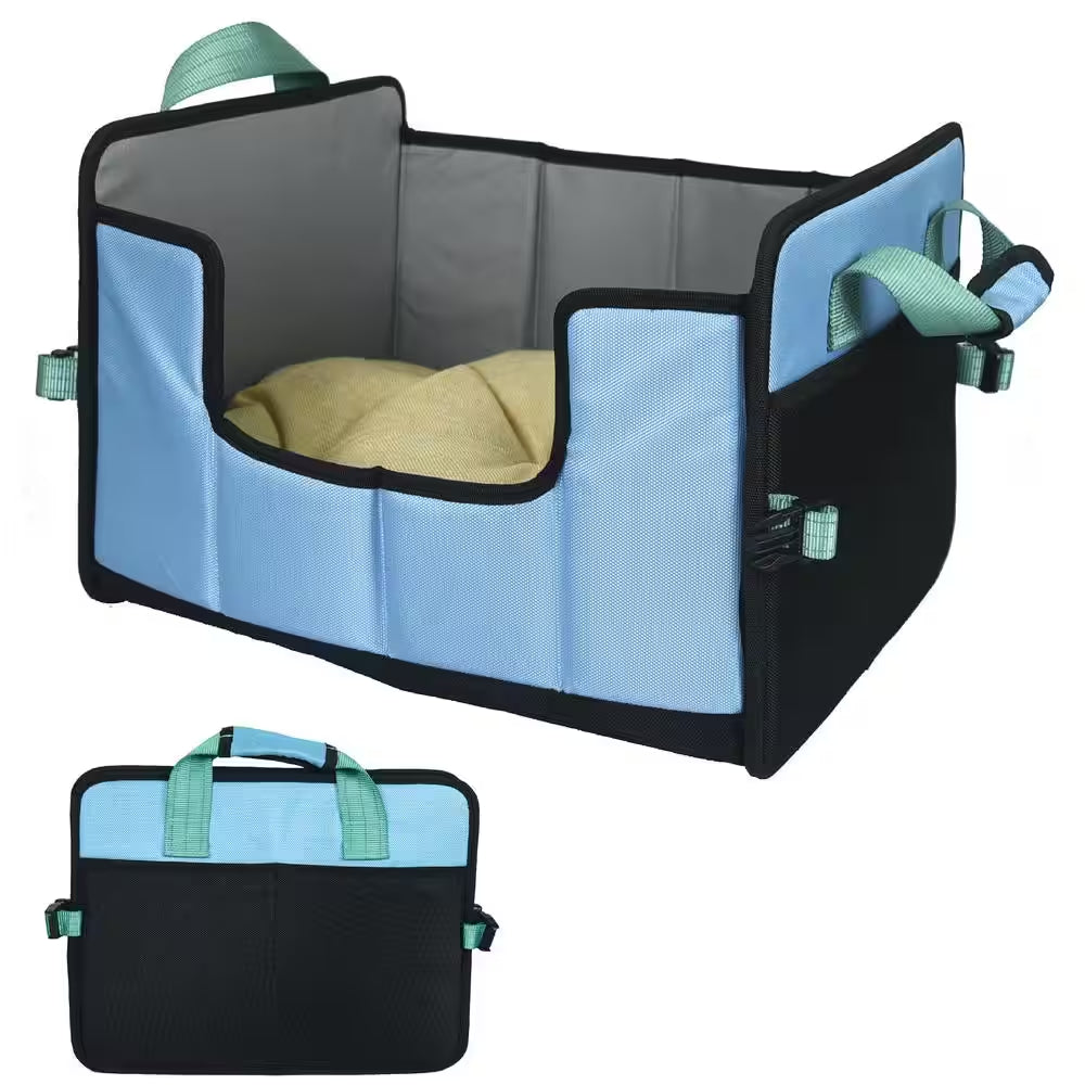 Large Blue Travel-Nest Folding Travel Cat and Dog Bed