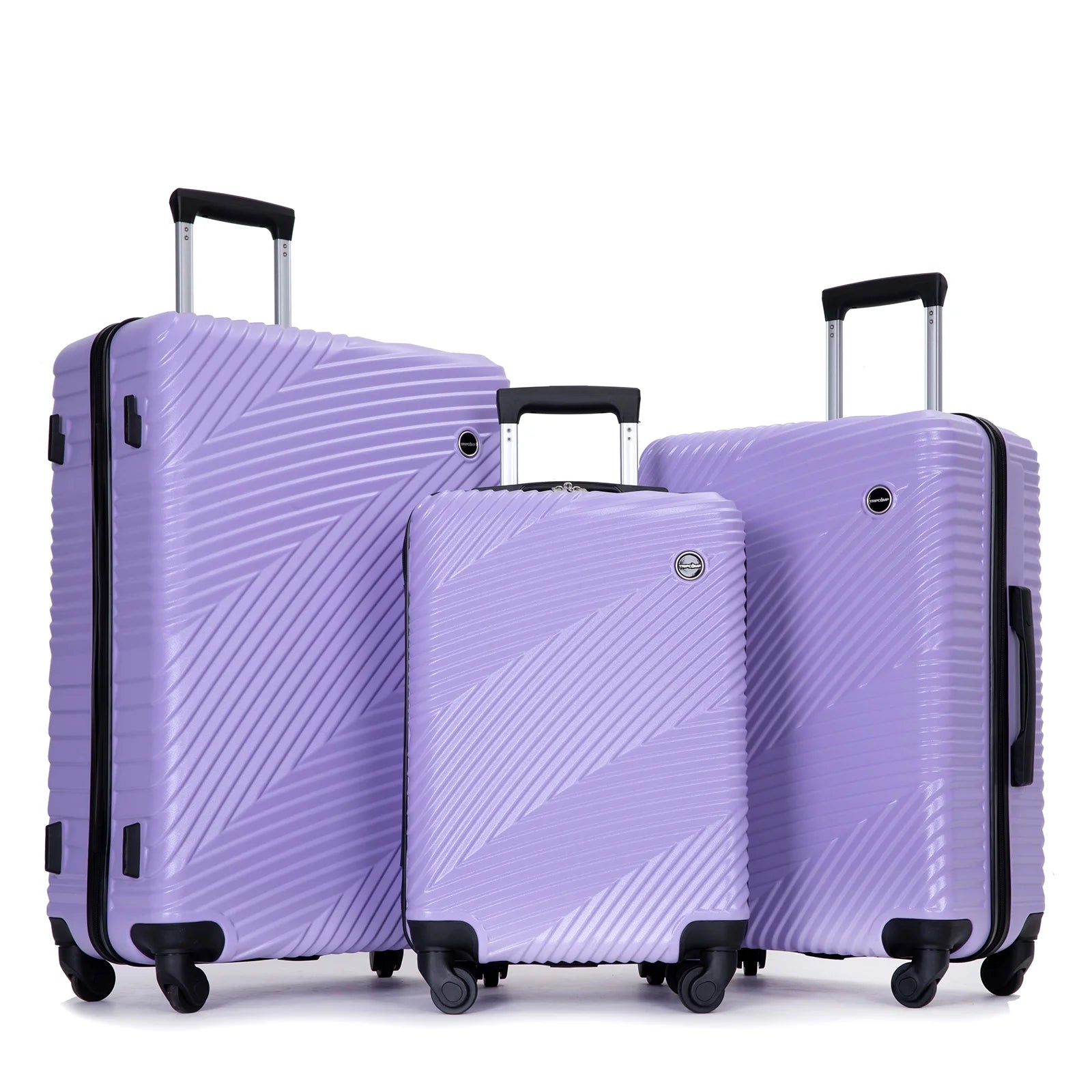 Luggage 3 Piece Set,Suitcase Set with Spinner Wheels Hardside Lightweight Luggage Set 20In24In28In.(Light Purple)