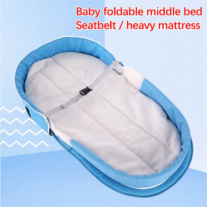 Toddler Bed Baby Folding Camping Bed, Baby Folding Crib, Breathable Chair, Folding Travel Basket, Travel Bed, Outdoor Travel Bed Bassinet Baby Essentials