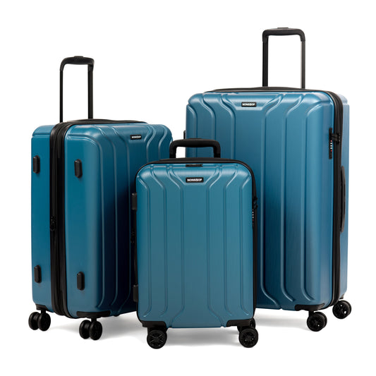 NEW YORK Luggage Expandable Spinner Wheels Hard Side Shell Travel Suitcase Set 3 Piece Lightweight, TSA Lock, Double USB Port + 2 Packing Cubes (Teal, 3-Piece Set (20/24/28))