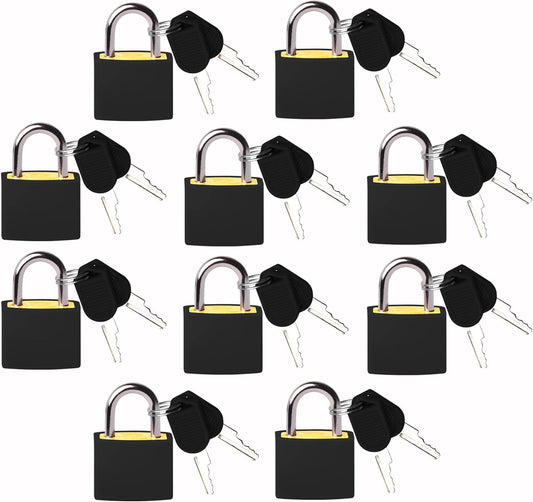 Padlock(10 Pack) Bulk Small Locks with Keys Home & School Essentials for Luggage Lock,Backpack,Suitcase Lock,Classroom Matching Game and More - Individually Keyed Padlocks