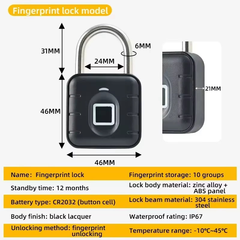 Xiaomi  Electronic Lock Bluetooth Fingerprint Padlock Digital Luggage Lock APP Temporary Password Remotely IP67 Waterproof