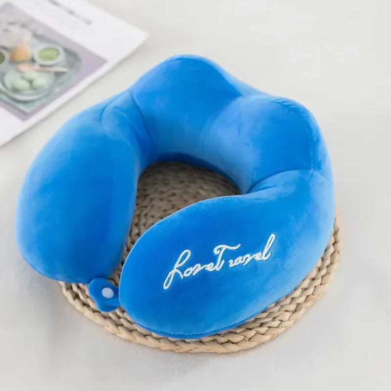 Travel Neck Pillow Travel Neck Cushion Durable U-Shaped Travel Portable Neck Pillow Airplan Soft Pillow PP Cotton