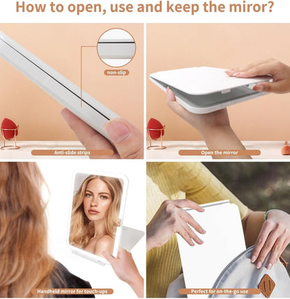 Small Lighted Travel Mirror + Large Travel Mirror with Lights