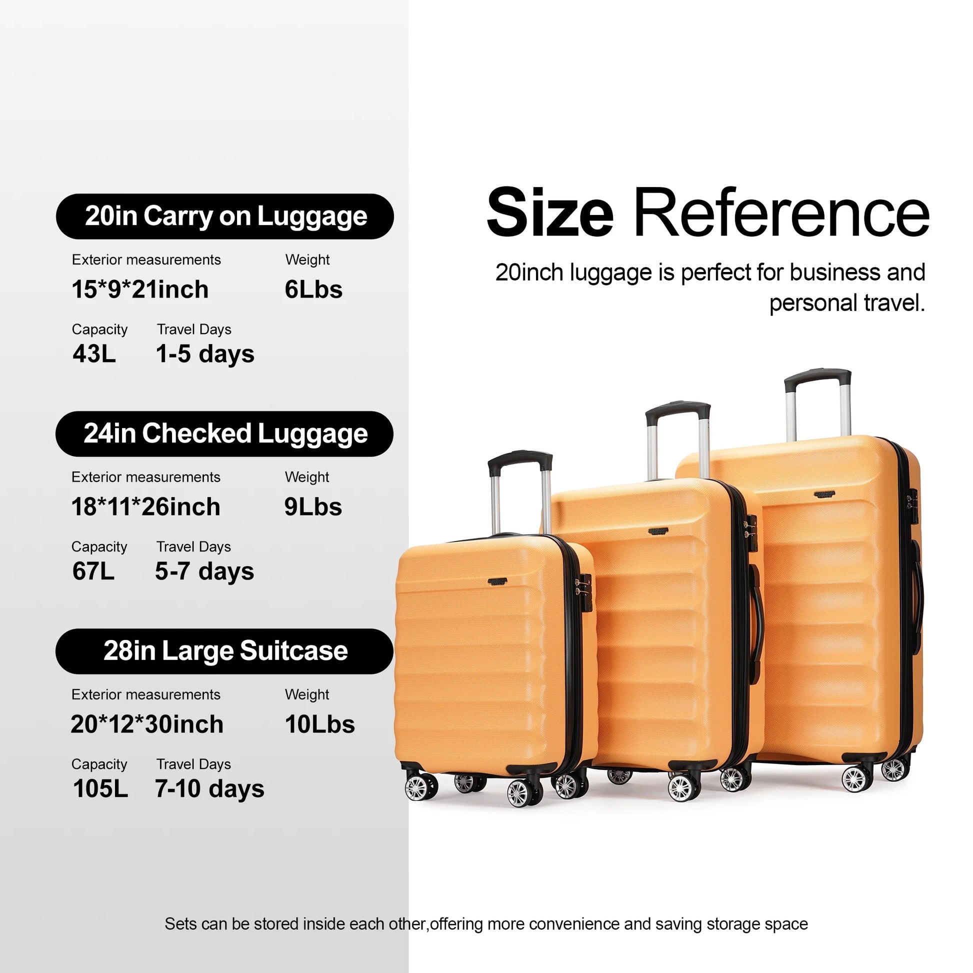 28 Inch Expandable Luggage,Large Suitcase with Wheels,Yellow