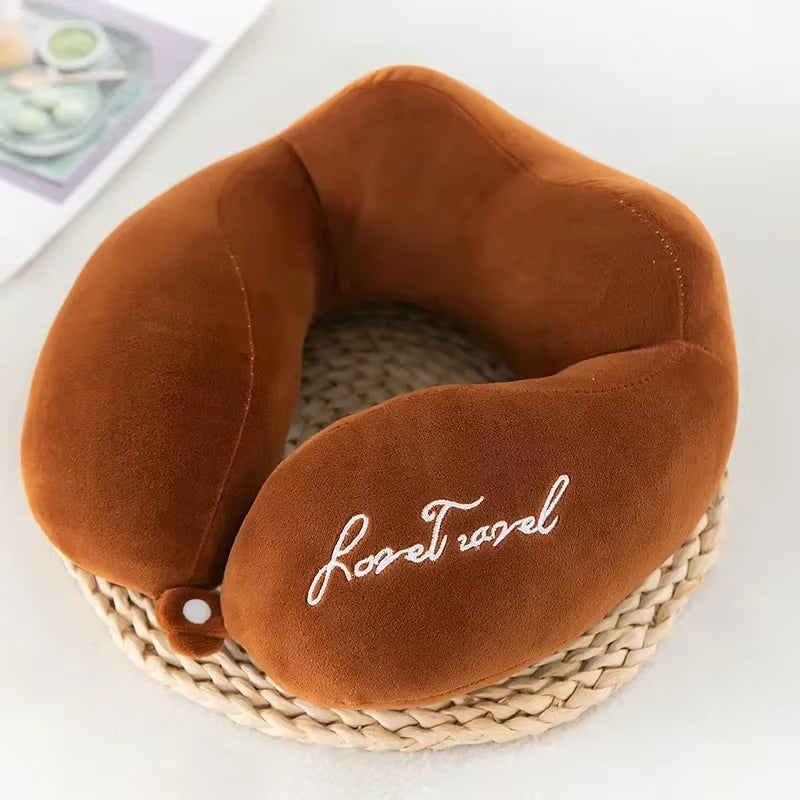 Travel Neck Pillow Travel Neck Cushion Durable U-Shaped Travel Portable Neck Pillow Airplan Soft Pillow PP Cotton