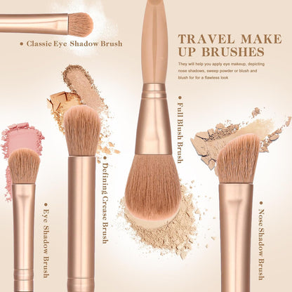 Travel Makeup Brush Set，Travel Size Makeup Brushes，Travel Small Makeup Brush Set， Makeup Brush Travel Case， Mini Makeup Brushes Travel Set, Travel Make up Brushes Set, Eyeshadow Brush Set